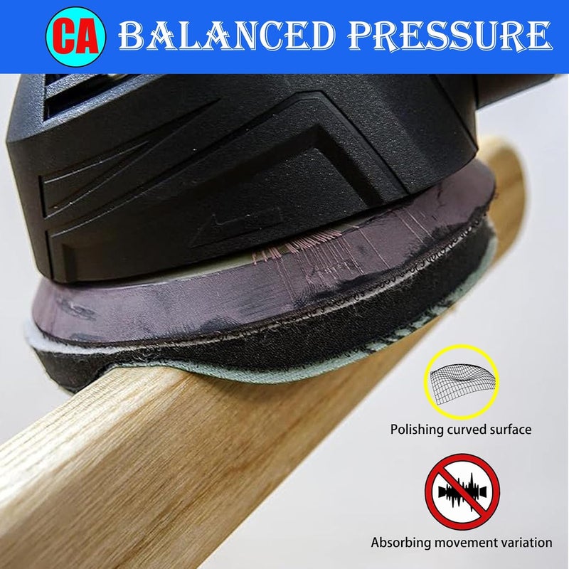 Crossarctic 5 Pack 6 Inch Sanding Interface Pads, Hook and Loop - 6 Inch Soft Density Sponge Cushion Buffer Backing Pads with EVA Foam for Orbital Sander - Image 3